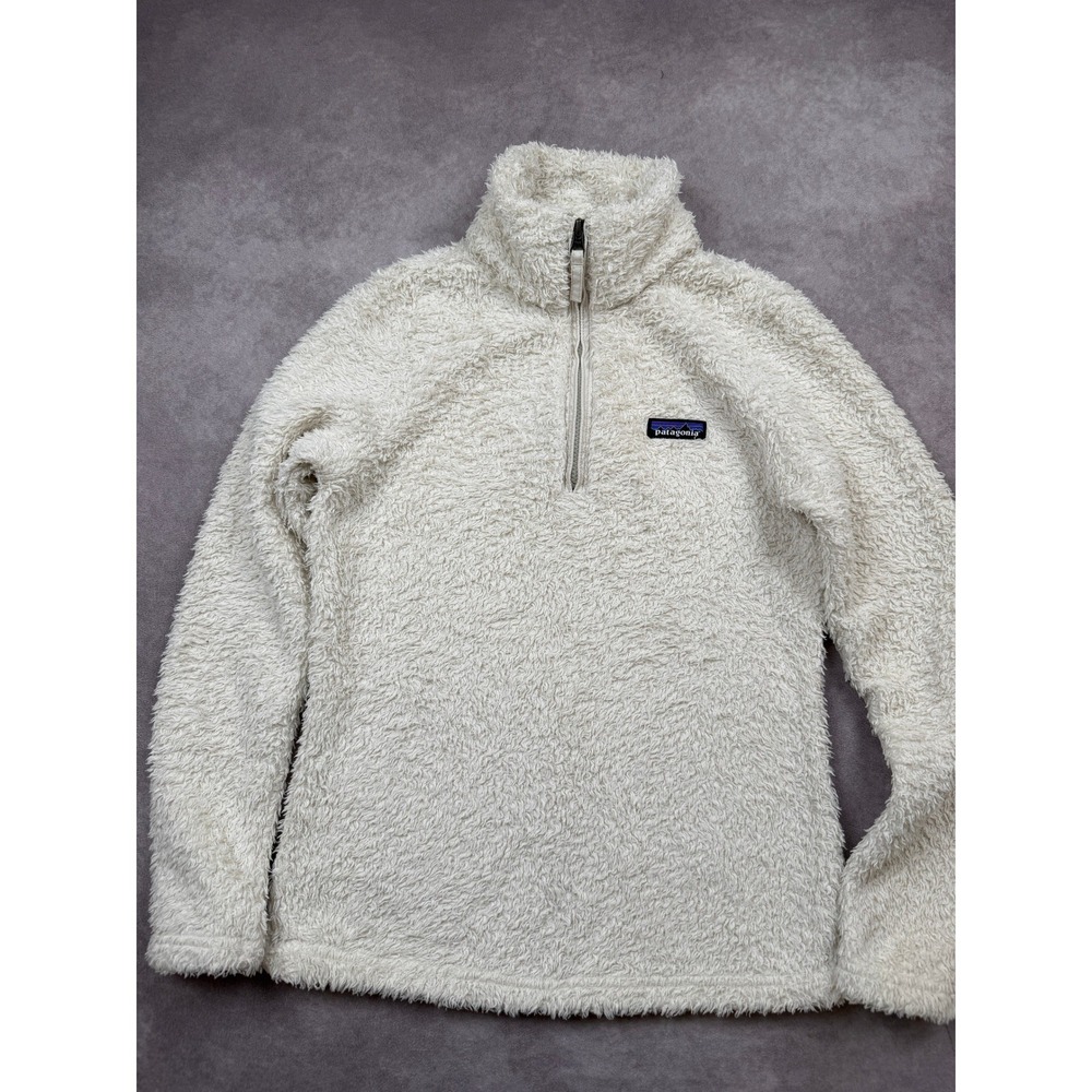Patagonia Womens XS  Quarter Zip Sherpa Fleece Pullover Cream Ivory Outdoors
